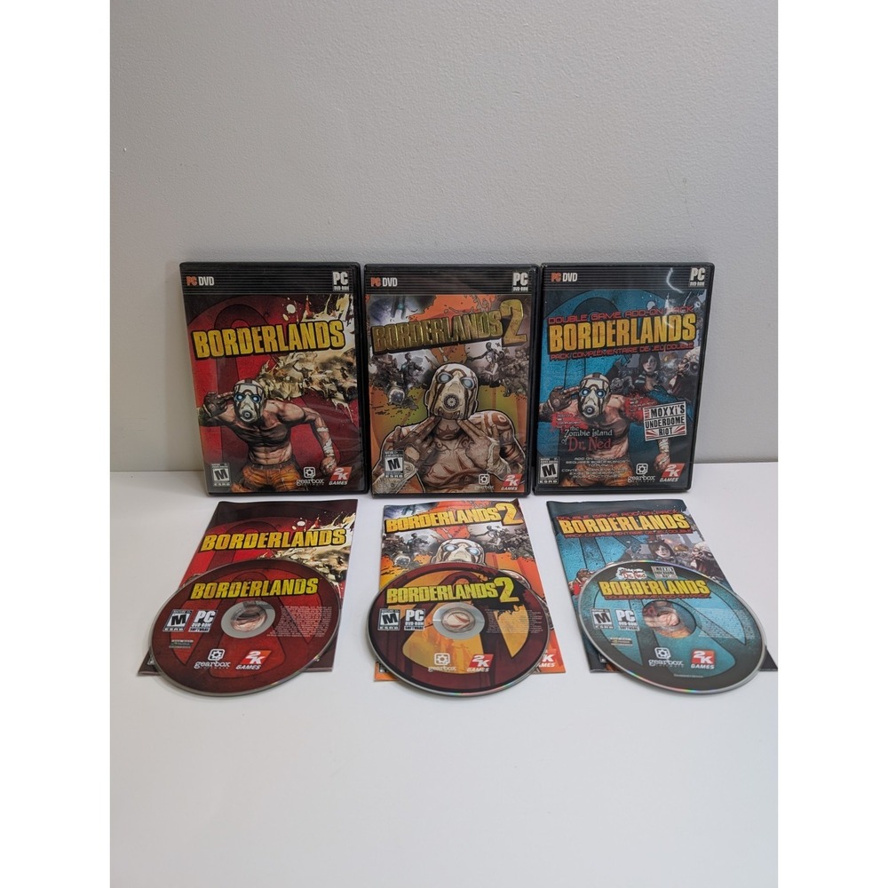 2K Games - Borderlands 1 & 2 PC Game Bundle - Zombie Island Mad Moxxi Lot - Used